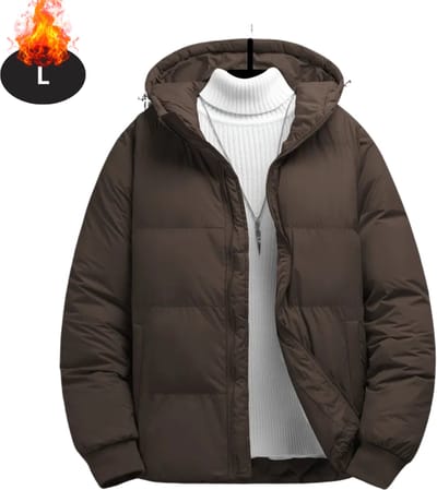 Livano Winterjas - Parka - Heren - Winter - Jas - Volwassen - Stijlvol - Koffie - L