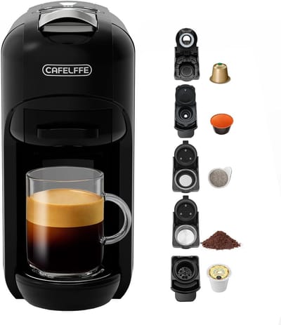 Koffiezetapparaat - Espresso Machine - Thuis Koffie Maken - 5-in-1 Functionaliteit - 600 ml - Zwart