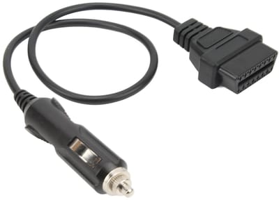 Allecto - OBD Male Connector Kabel Adapter - OBD2 Male Naar Sigarettenaansteker Kabel - Geheugenbesparing - 16-Pins - Diagnostische Adapter Kabel -...