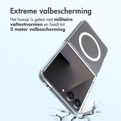 Accezz Hoesje - Geschikt voor Samsung Galaxy Z Flip 7 - Xtreme Impact Backcover met Magnetische Ring - Transparant