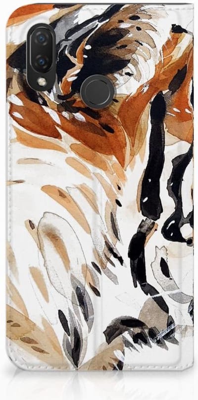 Bookcase Huawei P Smart Plus Watercolor Tiger
