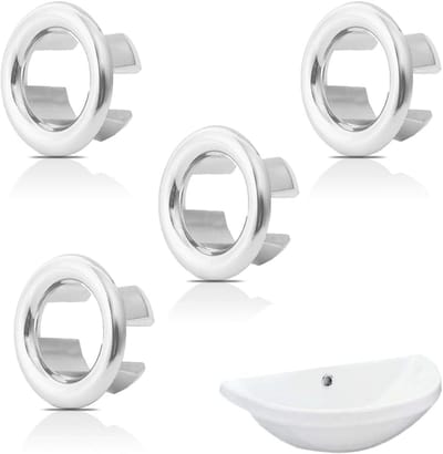 Wastafel overloopring-wastafel overloopring 22 mm tot 24 mm-4 Stuks Wastafel Overloop Ring-decoratieve overloopstop voor wastafel - Overloopring voor gootsteen - ronde overloopafdekking voor gootsteengat - Voor Keuken, Badkamer
