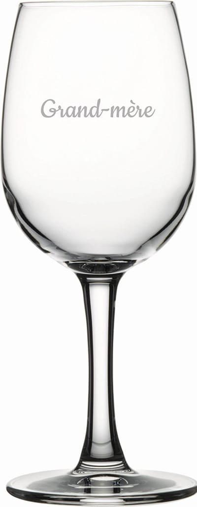 Witte wijnglas gegraveerd - 26cl - Grand-mère
