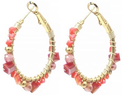 Oorbellen - oorringen - sieraad - accessoire - oorsieraad - goudkleurig - rood - roze - klavertje vier - geluk - hip - trendy - tijdloos - cadeau - geschenk - feest - verjaardag - vrouwen - dames