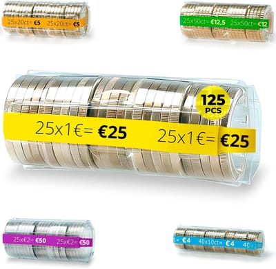 Blisterverpakkingen Munten - Muntrollen Houder - Geld Sorteren - Zelfsluitend Ontwerp - 125 Stuks - Transparant
