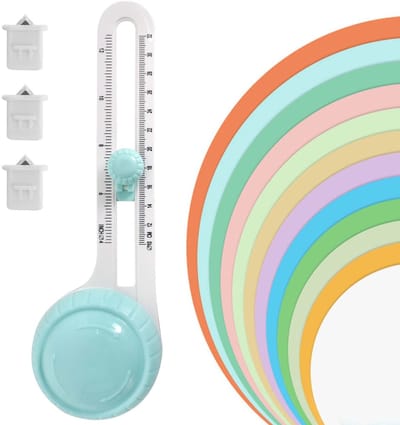 Dailygoods- Papiersnijder Circulaire - Verstelbare Cirkelsnijder - Compleet Pakket - 3 Reservemesjes - Gebruiksvriendelijk Ontwerp - Geschikt voor Kinderen - Papiertrimmer