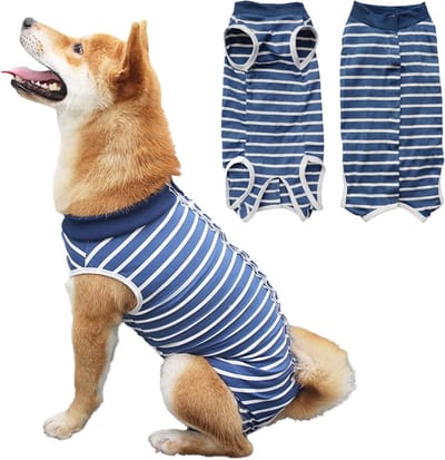 Postoperatieve Herstelpakken voor Honden, Verstelbare Romper voor Mannen en Vrouwen, Set van 2 (Blauw)