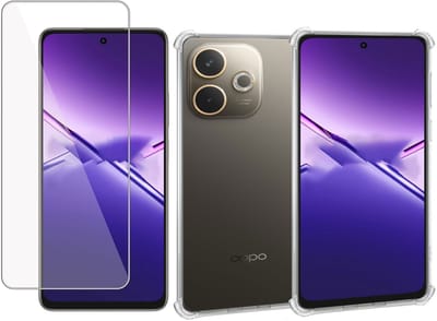 ChiGuard Hoesje & Screenprotector geschikt voor OPPO A5 Pro – Hoesje Screenprotector - Gehard Glas Cover + Shock Proof Case - Transparant