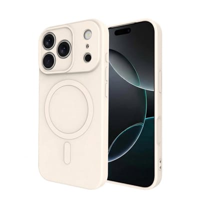 Just in Case hoesje geschikt voor iPhone 17 Pro Max Hoesje geschikt voor MagSafe - Color Backcover - Ivory
