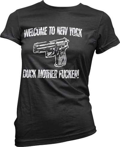 Hybris Welcome To New York Girly T-shirt voor dames, zwart