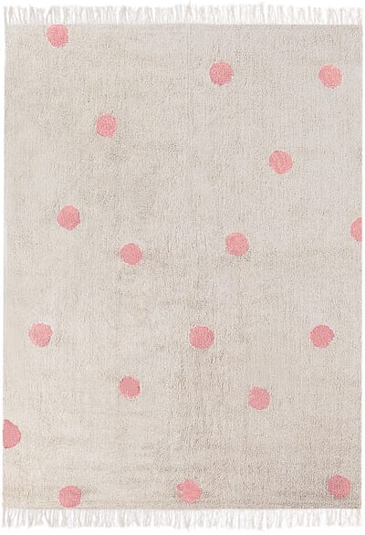 DARDERE - Vloerkleed - Beige/Roze - 140 x 200 - Katoen