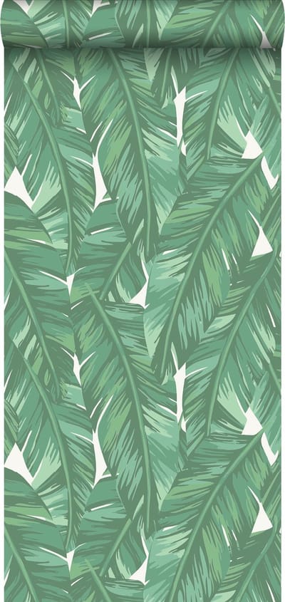 ESTAhome behang bananenbladeren jade groen - 53 cm x 10.05 m - 139014
