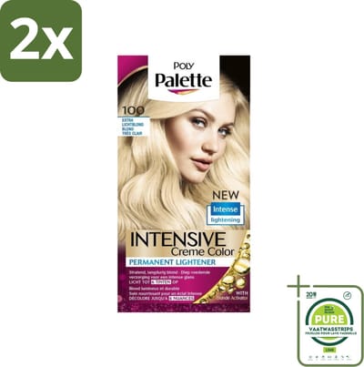 Poly Palette – Haarverf – 100 Extra Licht Blond – 115 ml - Voordeelverpakking - 2 stuks - Haarverf - Blonde haar