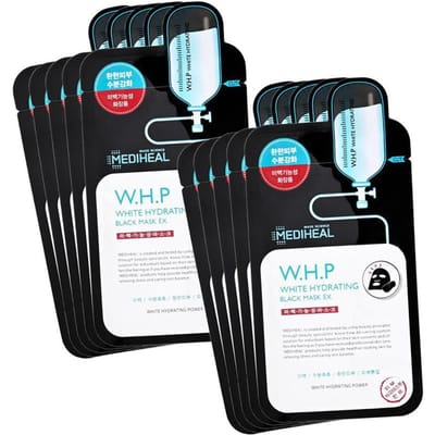 10 stuks_[MEDIHEAL] W.H.P White Hydrating Black Mask EX 10pcs Mask black