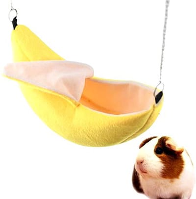 Actie4you® - Kleine Knaagdieren - Hamster Speelgoed - Muis Speelgoed - Muis Hangmat - Hamster Hangmat Banaan - Schommel voor Hamsters – Geel