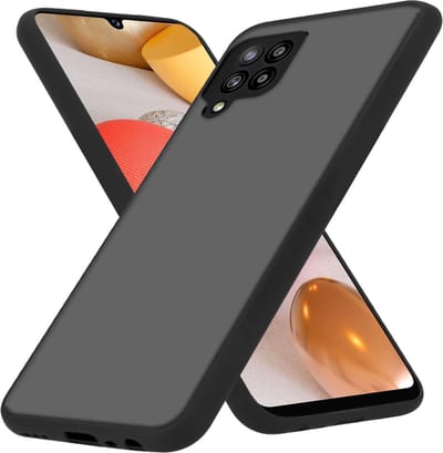 Cadorabo Hoesje geschikt voor Samsung Galaxy A42 4G in MATT ZWART - Hybride beschermhoes met TPU siliconen Case Cover binnenkant en matte plastic achterkant