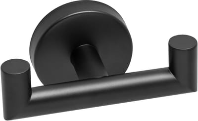 XIVADA Handdoekhaak - Handdoekhaak Seme - Handdoekhaak zwart - Handdoekhaakje - Handdoekhaakje zwart - Zwarte handdoekhaakje - Zwarte handdoekhaak - Met schroefset - Rvs - Zwart - 1 stuks