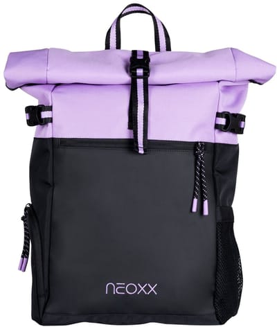 neoxx vrijetijdsrugzak rugzak met laptopvak Iconic Rolltop Backpack 19L Bloomy Lilac zwart paars