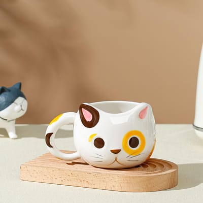 Creatieve Kat Keramische Kop Gepersonaliseerde Mok Koffiekop Leuke Waterbeker Hoogwaardige Beker Ontbijtkop 430ML