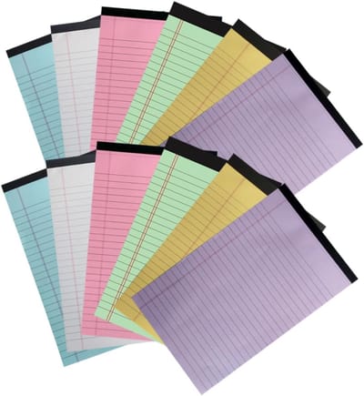 Scheurbare Notitieblokken - Gelinieerde Blokjes - Schrijven Lijstjes Schetsen - 12 Kleurrijke Sets - 21x12.5cm - Gemengde Kleuren