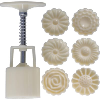 50g Ronde DIY Decoratieve Vorm Handgeperste Taartvorm met 6 Stempels Bakgereedschap voor Bakkerij gray