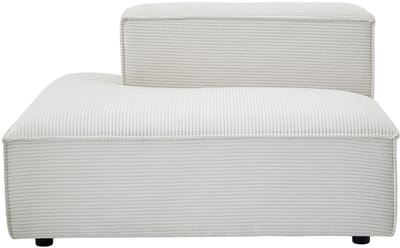 Vente-unique Chaise longue links in beige ribfluweel RUZOLO
