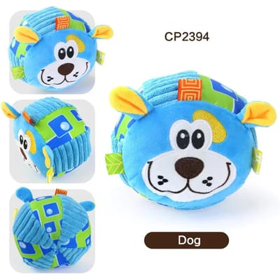 Pluche Hond Zachte Vacht Rotan Ballen Stem Speelgoed Bal Interactief Huisdier Hond Speelgoed en Bewegende Ringtones Leuk Kauwspeelgoed Dier Vorm