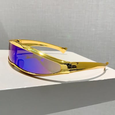 Lunettes de soleil monobloc de designer premium style rétro Y2K pour femmes pour hommes Lunettes de soleil pour le soleil Masque de sport d'extérieur populaire Punk Lunettes de soleil tendance gray