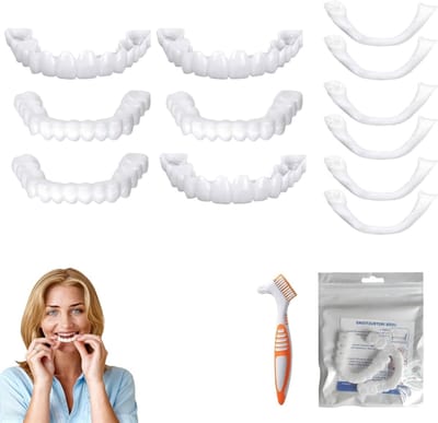 12 Stuks Valse Tanden - Cosmetische Provisionele Tanden voor een Stralende Glimlach, Kunsttanden voor Boven en Beneden