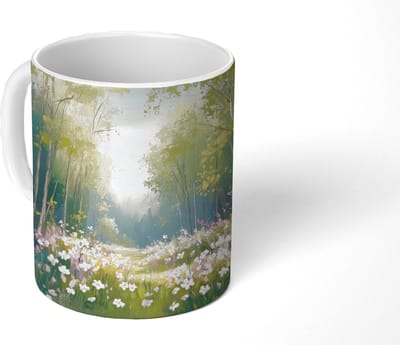 Mok - Koffiemok - Bos - Schilderstijl - Kleurrijk - Mokken - 350 ML - Beker - Koffiemokken - Theemok