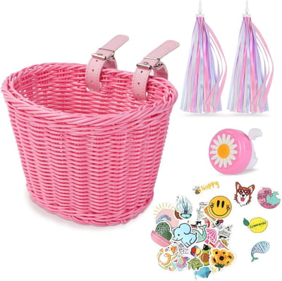 NBAP® Fietsmand Kinderfiets - Kinderfietsmand - Fietskrat Kinderfiets - Roze