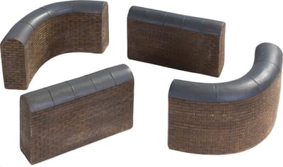Dickensville Muren Gevangenis 13 X 6,5 Cm Bruin Set 4