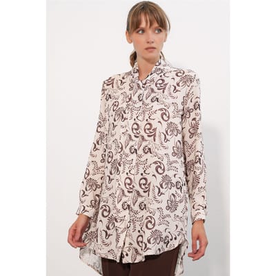Lange Bloemige Viscose Blouse