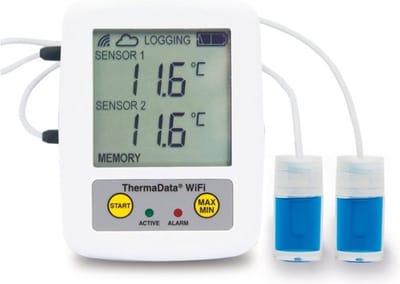 ETI - Wi-FI Pharmacie Temperatuurlogger - Medicijnkoelkast Thermometer - Max/Min - Email Alarmen - 2 externe voelers
