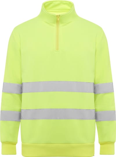 High Visisbility Fleece Shirt Fluor Geel, met reflecterende strepen model Spica merk Roly S