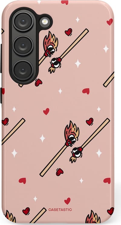 Casetastic Hoesje Geschikt voor Samsung S23 - Stijlvolle Beschermende Duo-layer Case - Vurige liefde