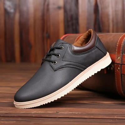 Herenschoenen Leer Casual Schoenen Trend Sneakers Alles Passend Antislip Ademende Sneakers Hoge Kwaliteit Sportschoenen 39