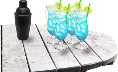 Royal Leerdam - Cocktailshaker 500 ML met 4x Pina Colada cocktailglazen 440 ml