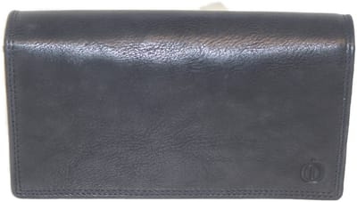 Oi zwarte leren soufflé portemonnee / lederen harmonicabeurs extra groot xxl / huishoudportemonnee voor heel veel pasjes / Anti skimming / zwart leer / 249VI black