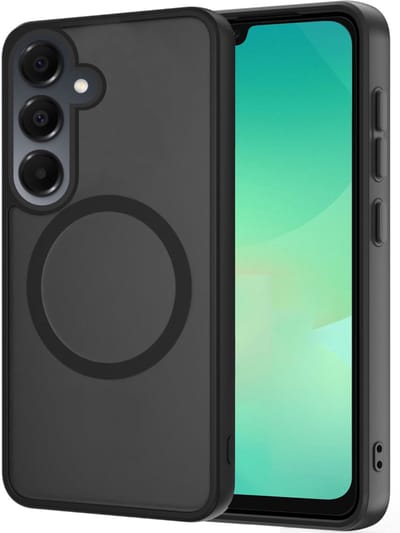 Hoesje geschikt voor Samsung Galaxy A17 5G / A26 - Geschikt voor Magsafe - Shock Proof Case – Mat Zwart
