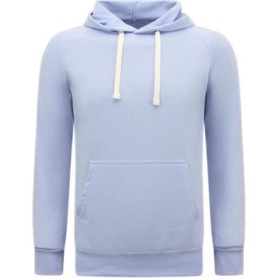 Hoodie Heren - Trui Heren - Sweater Heren - Effen Basic Slim Fit - Licht Blauw