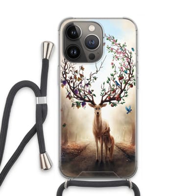 Case Company® - Hoesje met koord geschikt voor iPhone 13 Pro hoesje met Koord - Seasons Change - Telefoonhoesje met Zwart Koord - Bescherming aan alle Kanten en Over de Schermrand