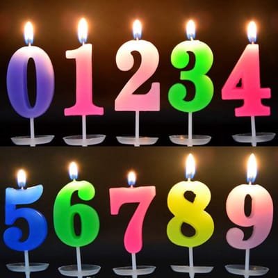 Verjaardagskaarsen Cijfers - Taart Decoratie - Feestelijke Vieringen - Individueel Verpakt - 10 Stuks - Veelkleurig