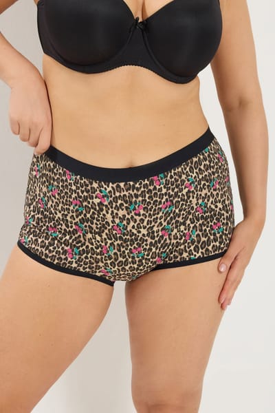 Yours Yourset 5Pack Naturelbruine Shorts Met Dierenprint En Hoge Taillesize 42-44