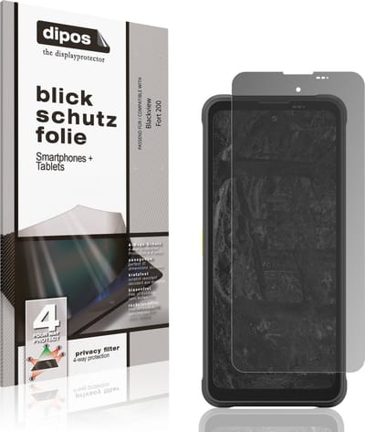 dipos – Matte Privacy Screenprotector geschikt voor Blackview Fort 200 | Anti-Spy Beschermfolie