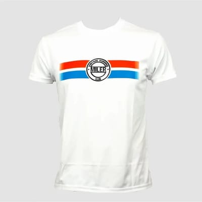 Camiseta Manga Corta Miler Hombre Iffley Road Tejido Dry Sublimación Blanco - S