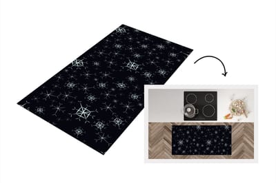 Keukenloper - Loper keuken - Winter - Sneeuwvlok - Patroon - 120x60 cm - Keukenloper vinyl
