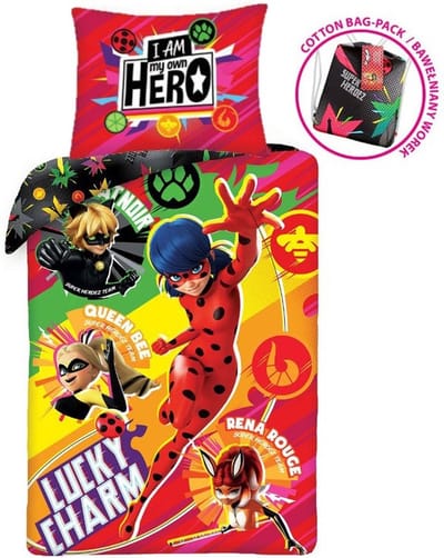 Miraculous Dekbedovertrek Lucky Charm Ladybug - Eenpersoons - 140 x 200 cm - Katoen