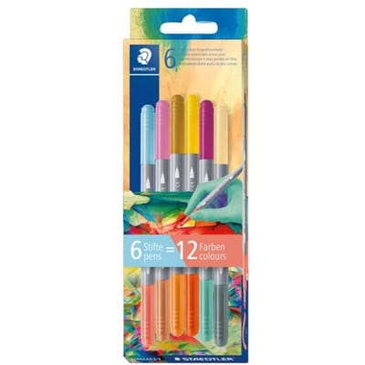 STAEDTLER dubbele viltstiften Edition 2, 6 stuks in doosje