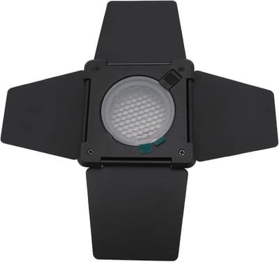 Barndoor met Honingraatrooster voor Nauwkeurige Verlichting, 30 Graden, Inclusief 4 Kleurengelfilters en Verstelbare Vlaggen voor Mini Studio Verlichting